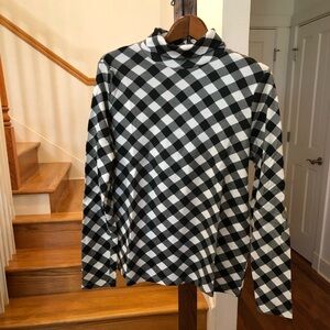 Black & white Buffalo check 100% cotton turtleneck top. New, never worn.